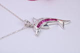 Dolphin Cubic Zirconia set Necklace, Made from Solid Sterling Silver