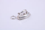 Iron Charm, Made from Solid Cast Silver, Complete with Attachment Link