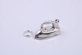 Iron Charm, Made from Solid Cast Silver, Complete with Attachment Link