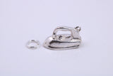 Iron Charm, Made from Solid Cast Silver, Complete with Attachment Link