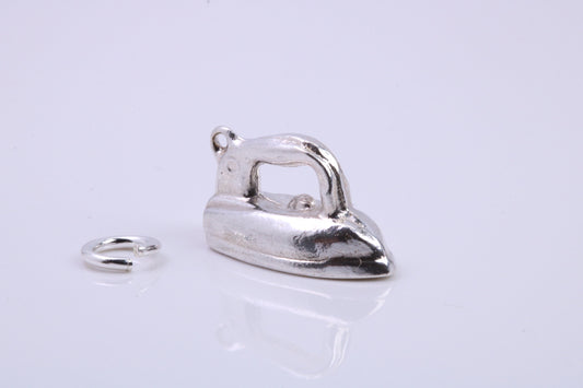 Iron Charm, Traditional Charm, Made from Solid 925 Grade Sterling Silver, Complete with Attachment Link