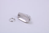 Iron Charm, Made from Solid Cast Silver, Complete with Attachment Link