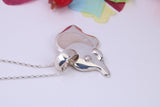 Elephant Necklace Inlaid with Mother of Pearl, Made from Solid Sterling Silver