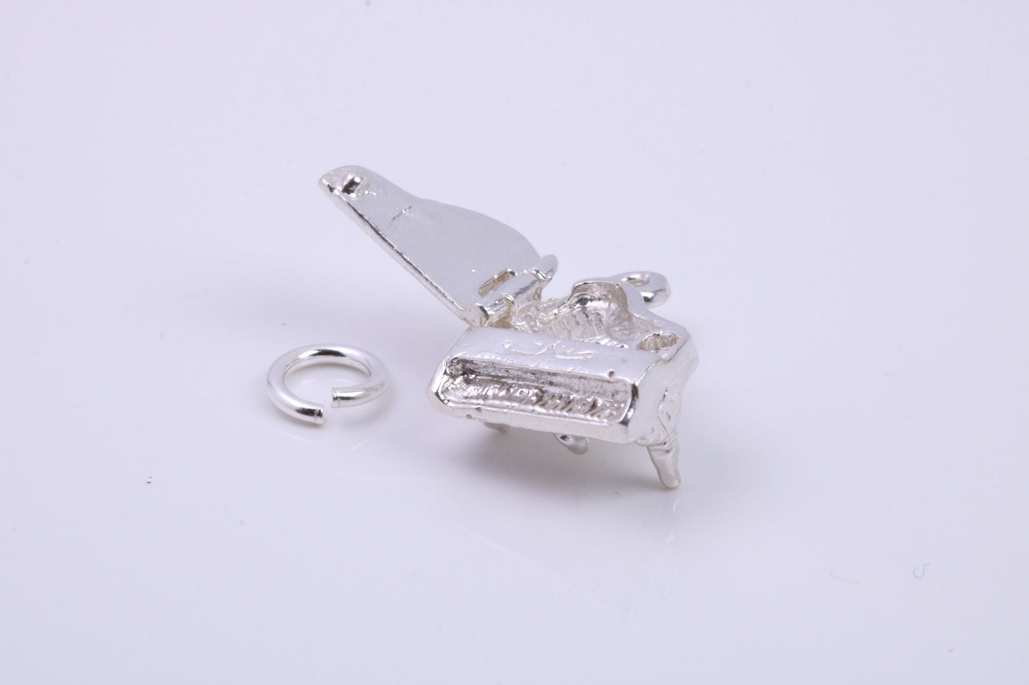 Grand Piano Charm, Traditional Charm, Made from Solid 925 Grade Sterling Silver, Complete with Attachment Link
