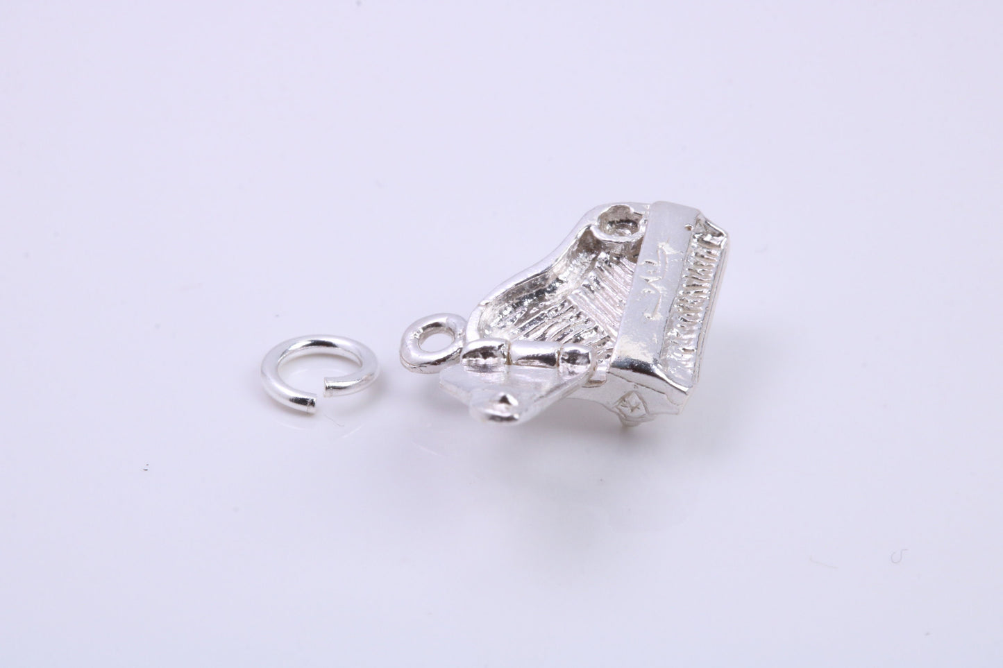 Grand Piano Charm, Traditional Charm, Made from Solid 925 Grade Sterling Silver, Complete with Attachment Link
