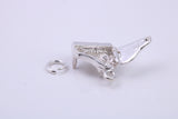 Grand Piano Charm, Traditional Charm, Made from Solid 925 Grade Sterling Silver, Complete with Attachment Link