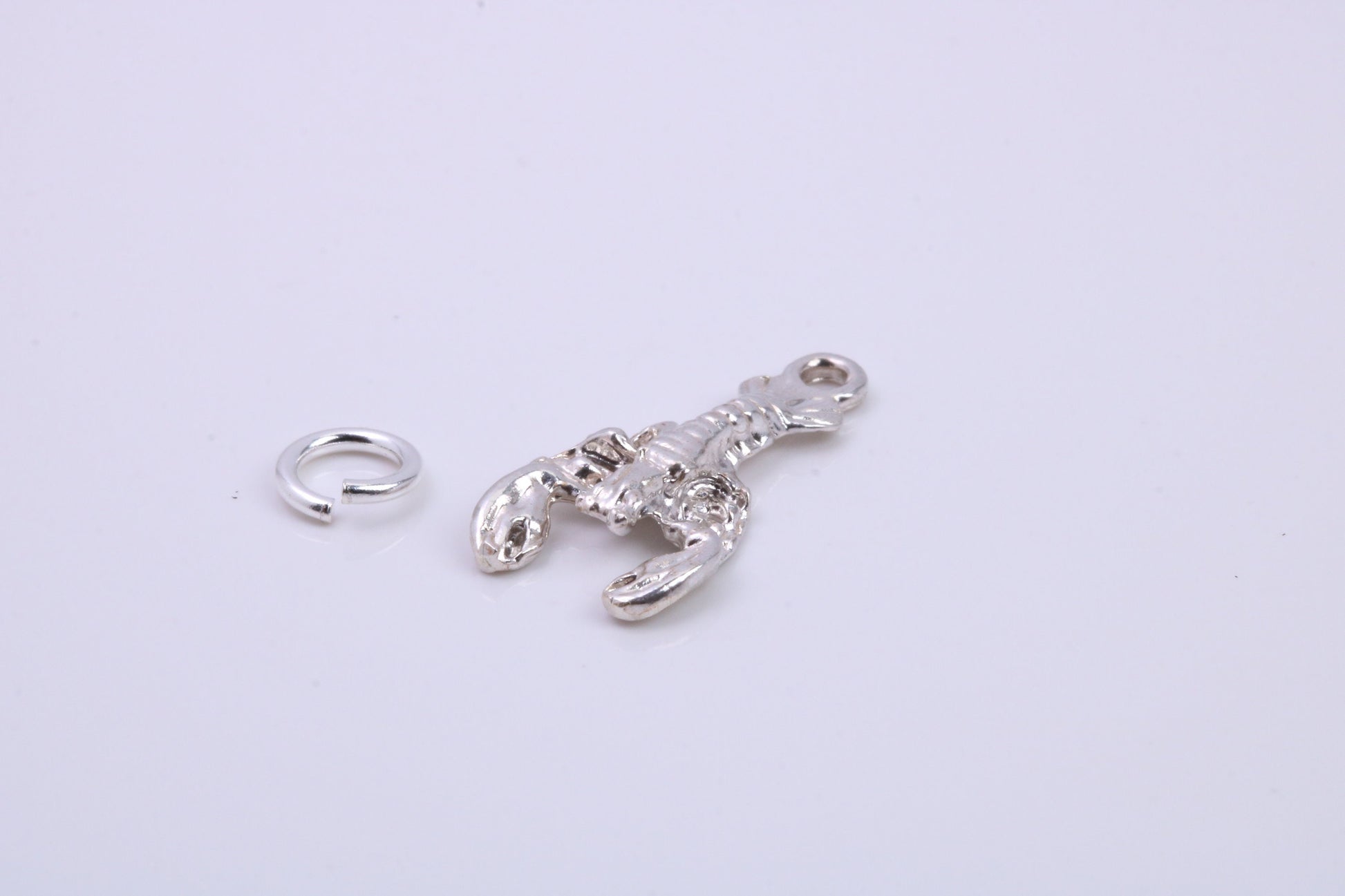 Lobster Charm, Traditional Charm, Made from Solid 925 Grade Sterling Silver, Complete with Attachment Link