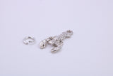 Lobster Charm, Traditional Charm, Made from Solid 925 Grade Sterling Silver, Complete with Attachment Link