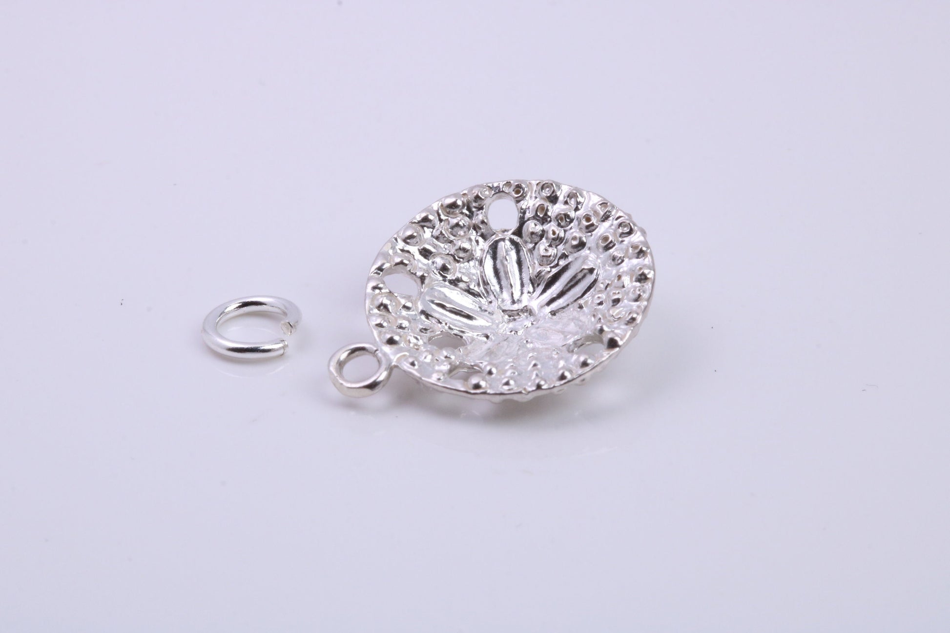 Star Fish Fossil Charm, Traditional Charm, Made from Solid 925 Grade Sterling Silver, Complete with Attachment Link