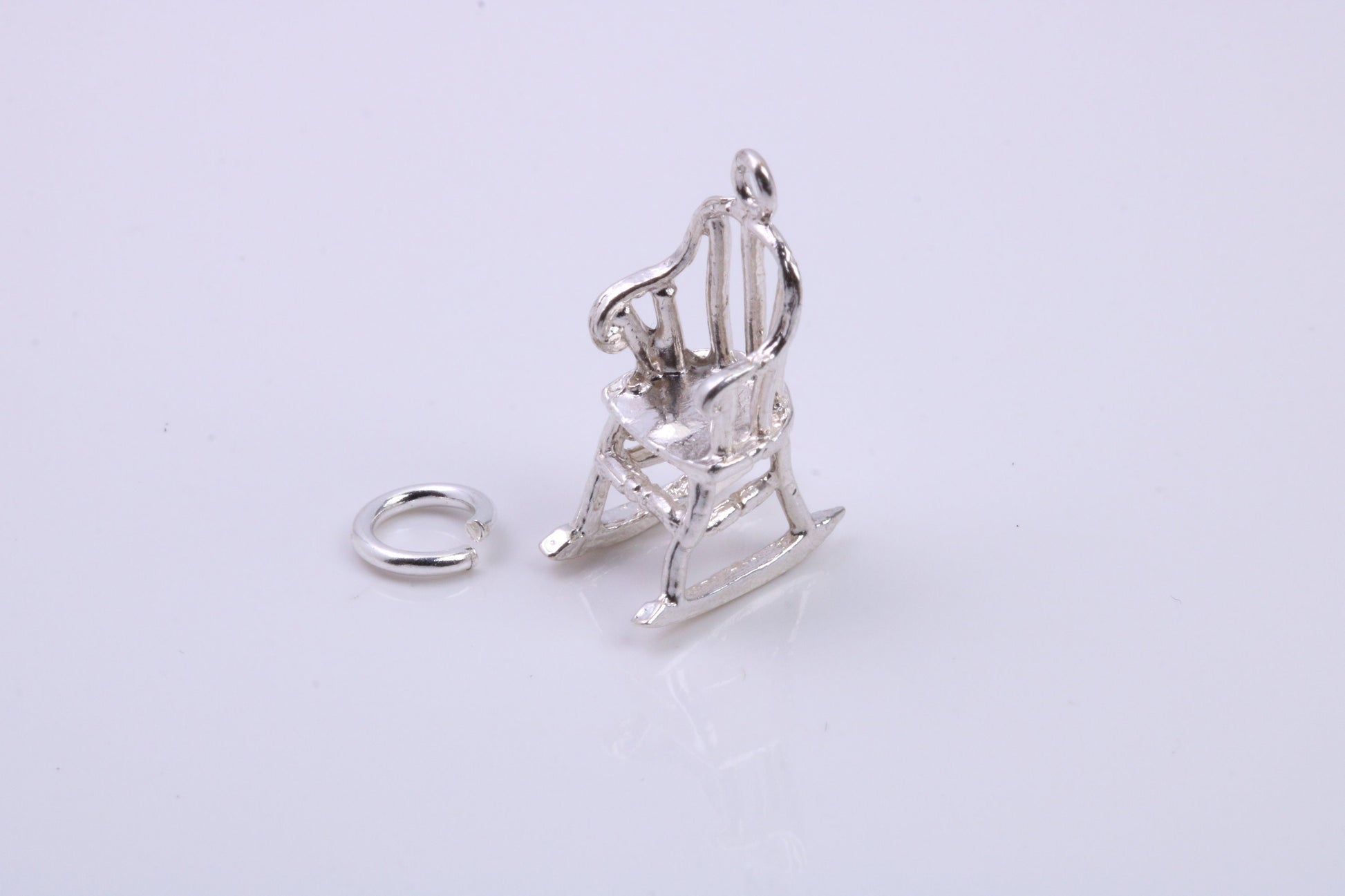 Rocking Chair Charm, Traditional Charm, Made from Solid 925 Grade Sterling Silver, Complete with Attachment Link