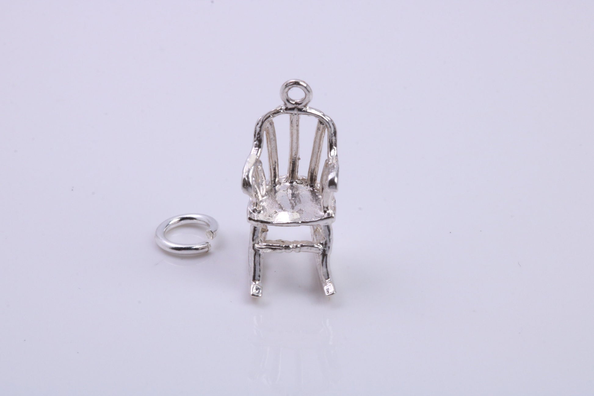 Rocking Chair Charm, Traditional Charm, Made from Solid 925 Grade Sterling Silver, Complete with Attachment Link