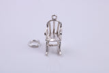 Rocking Chair Charm, Traditional Charm, Made from Solid 925 Grade Sterling Silver, Complete with Attachment Link