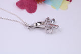 Large Round cut Cubic Zirconia set Necklace, Made from Solid Sterling Silver, Very Dressy
