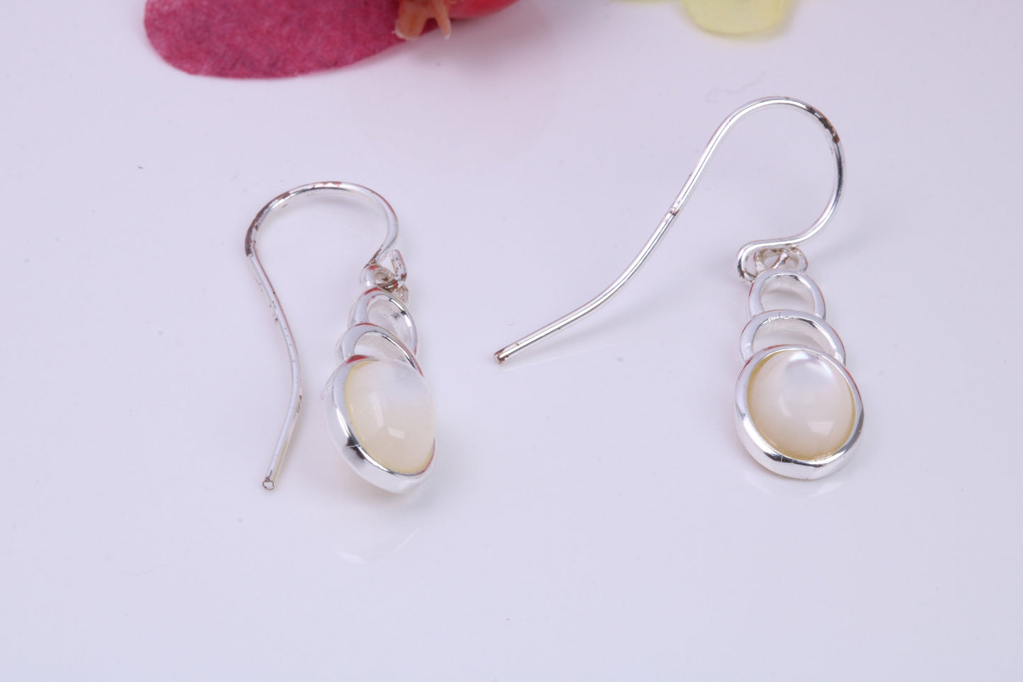 Mother of Pearl set Dropper Earrings, Made from solid Sterling Silver