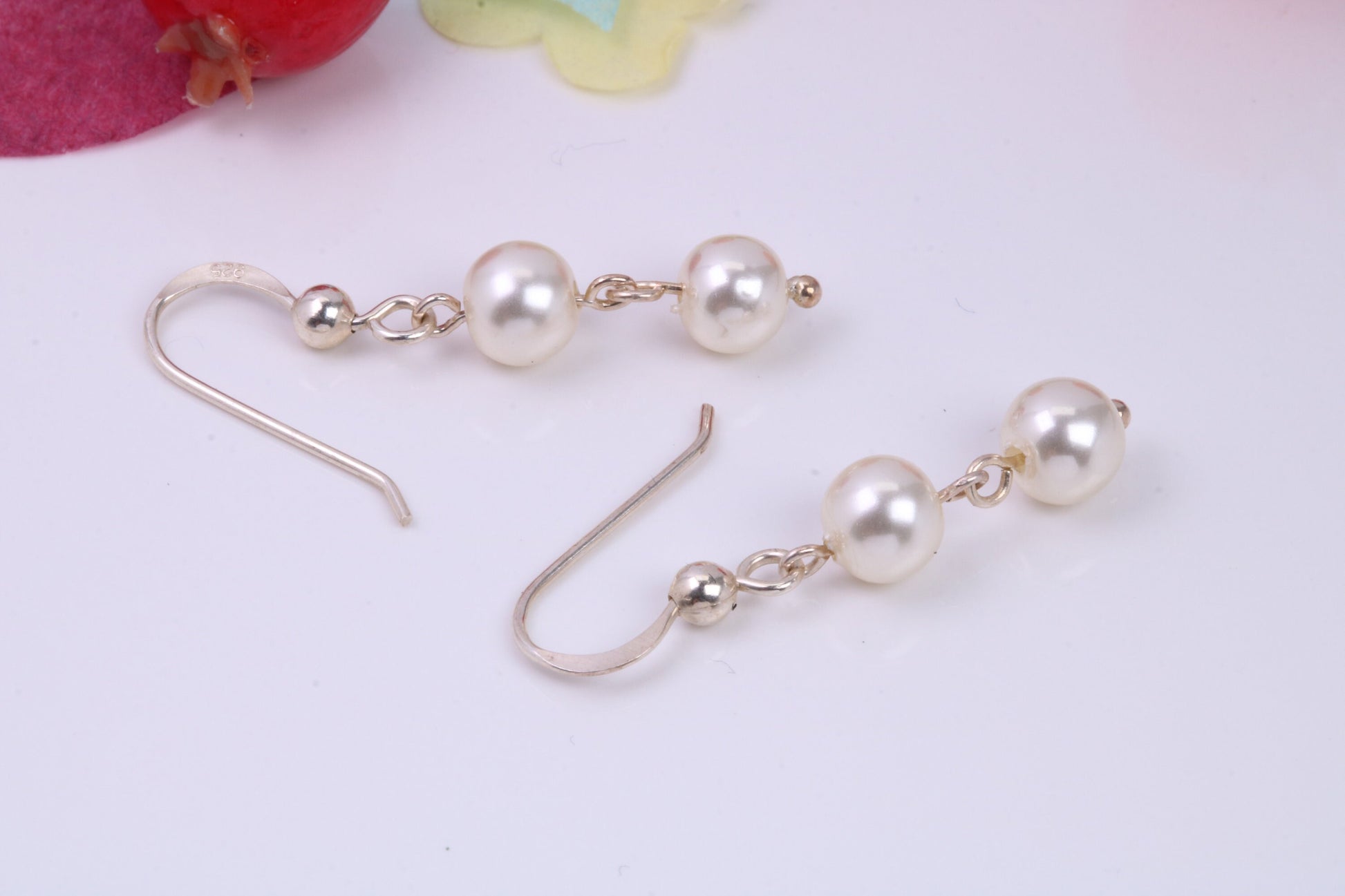 Pearl set Dropper Earrings, Made from Solid 925 Grade Sterling Silver