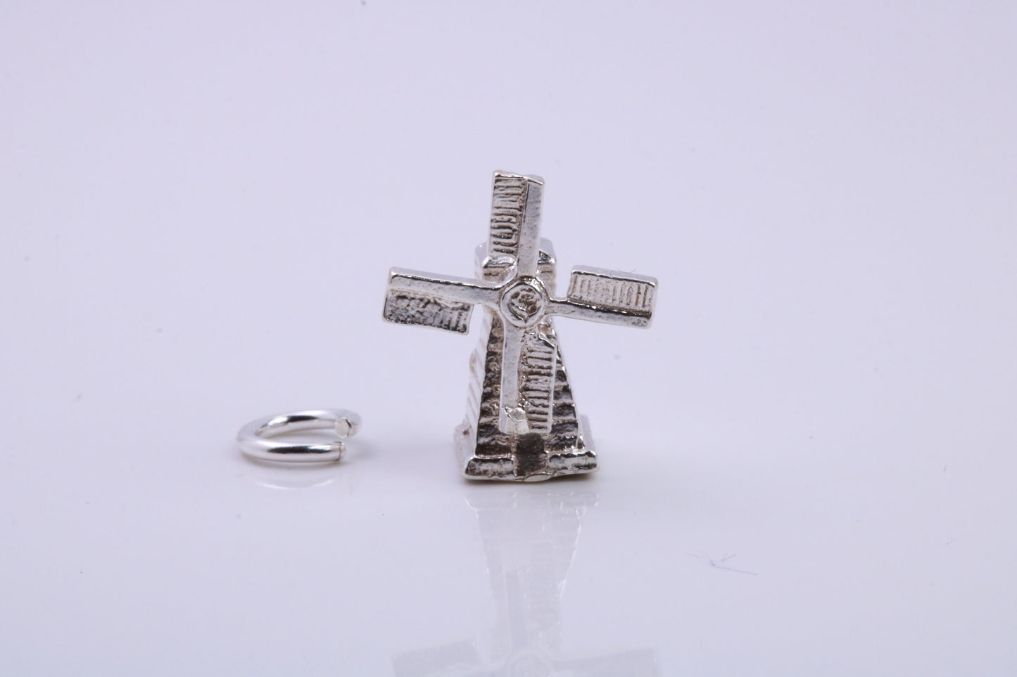 Windmill Charm, Traditional Charm, Made from Solid 925 Grade Sterling Silver, Complete with Attachment Link