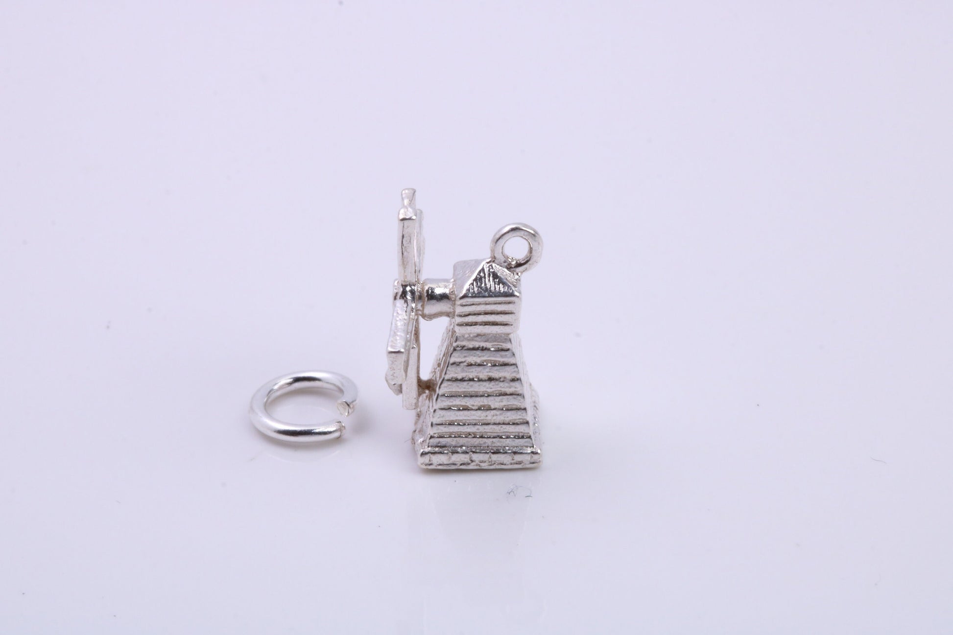 Windmill Charm, Traditional Charm, Made from Solid 925 Grade Sterling Silver, Complete with Attachment Link