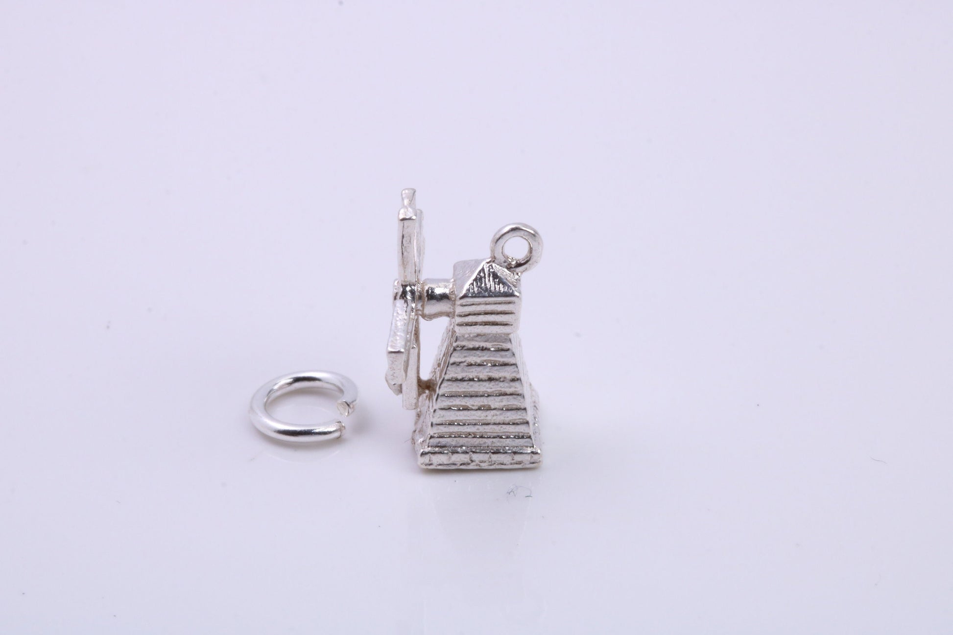 Windmill Charm, Traditional Charm, Made from Solid 925 Grade Sterling Silver, Complete with Attachment Link