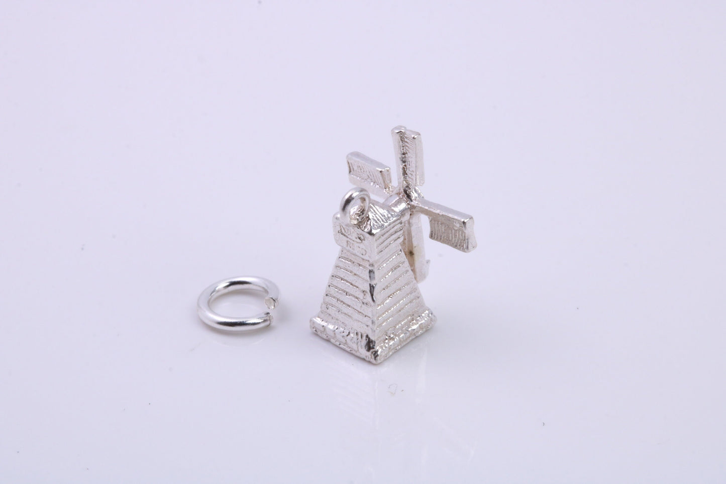 Windmill Charm, Traditional Charm, Made from Solid 925 Grade Sterling Silver, Complete with Attachment Link