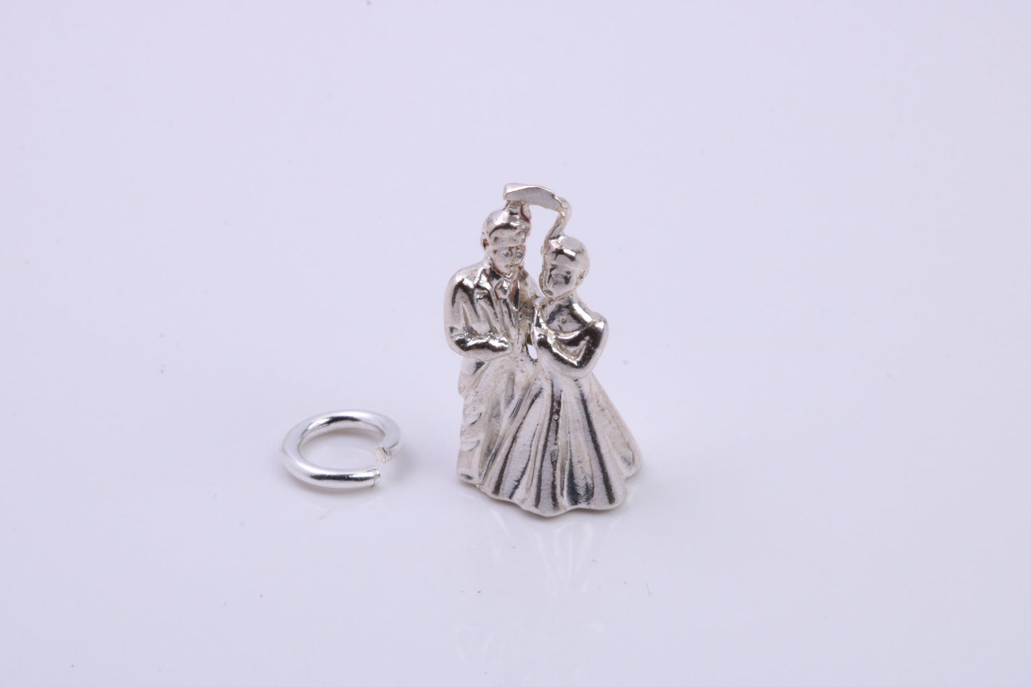 Couple at the Alter Charm, Traditional Charm, Made from Solid 925 Grade Sterling Silver, Complete with Attachment Link