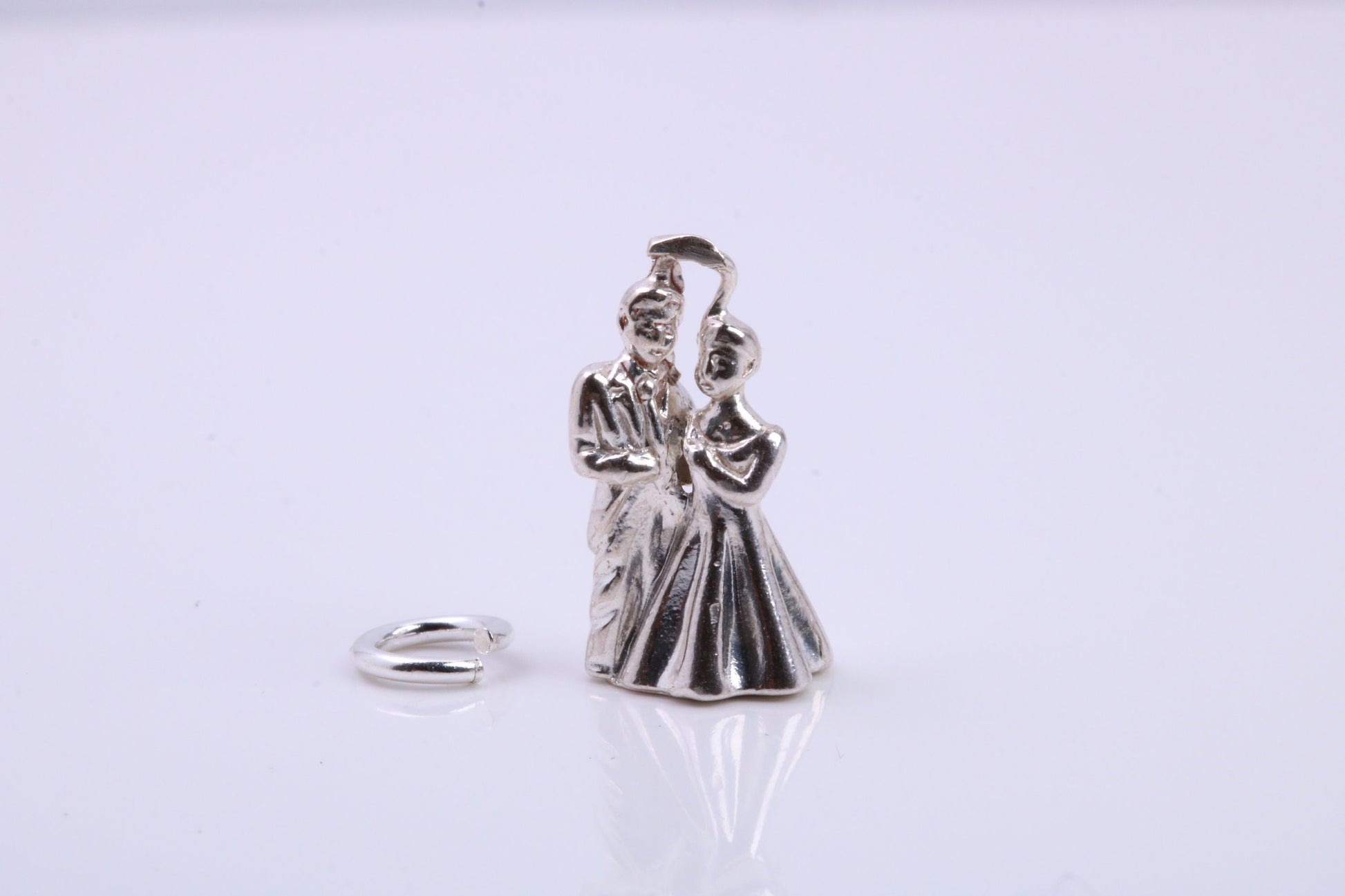 Couple at the Alter Charm, Traditional Charm, Made from Solid 925 Grade Sterling Silver, Complete with Attachment Link