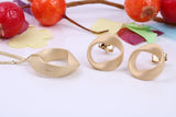 Circular Necklace and Earrings, Made from solid Sterling Silver, 18ct Yellow Gold Plated