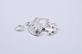 Toadstool Charm, Traditional Charm, Made from Solid 925 Grade Sterling Silver, Complete with Attachment Link