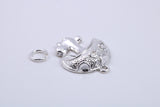 Toadstool Charm, Traditional Charm, Made from Solid 925 Grade Sterling Silver, Complete with Attachment Link