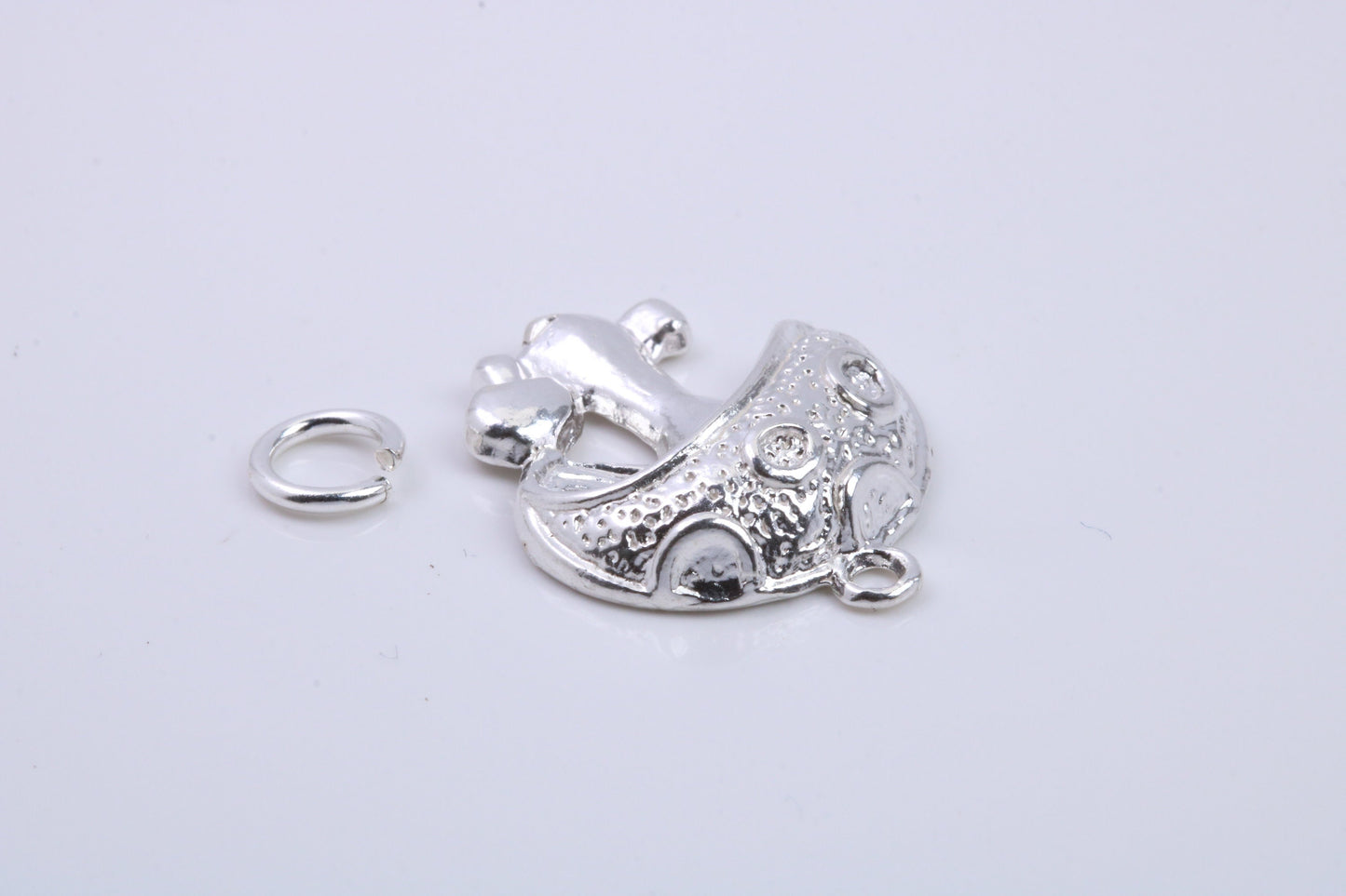 Toadstool Charm, Traditional Charm, Made from Solid 925 Grade Sterling Silver, Complete with Attachment Link