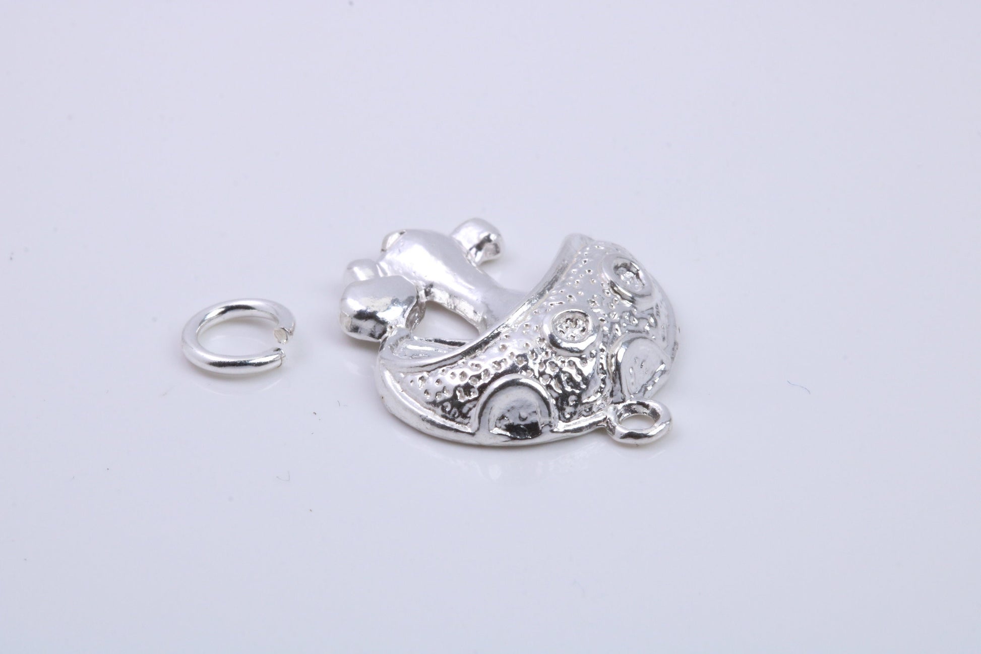 Toadstool Charm, Traditional Charm, Made from Solid 925 Grade Sterling Silver, Complete with Attachment Link
