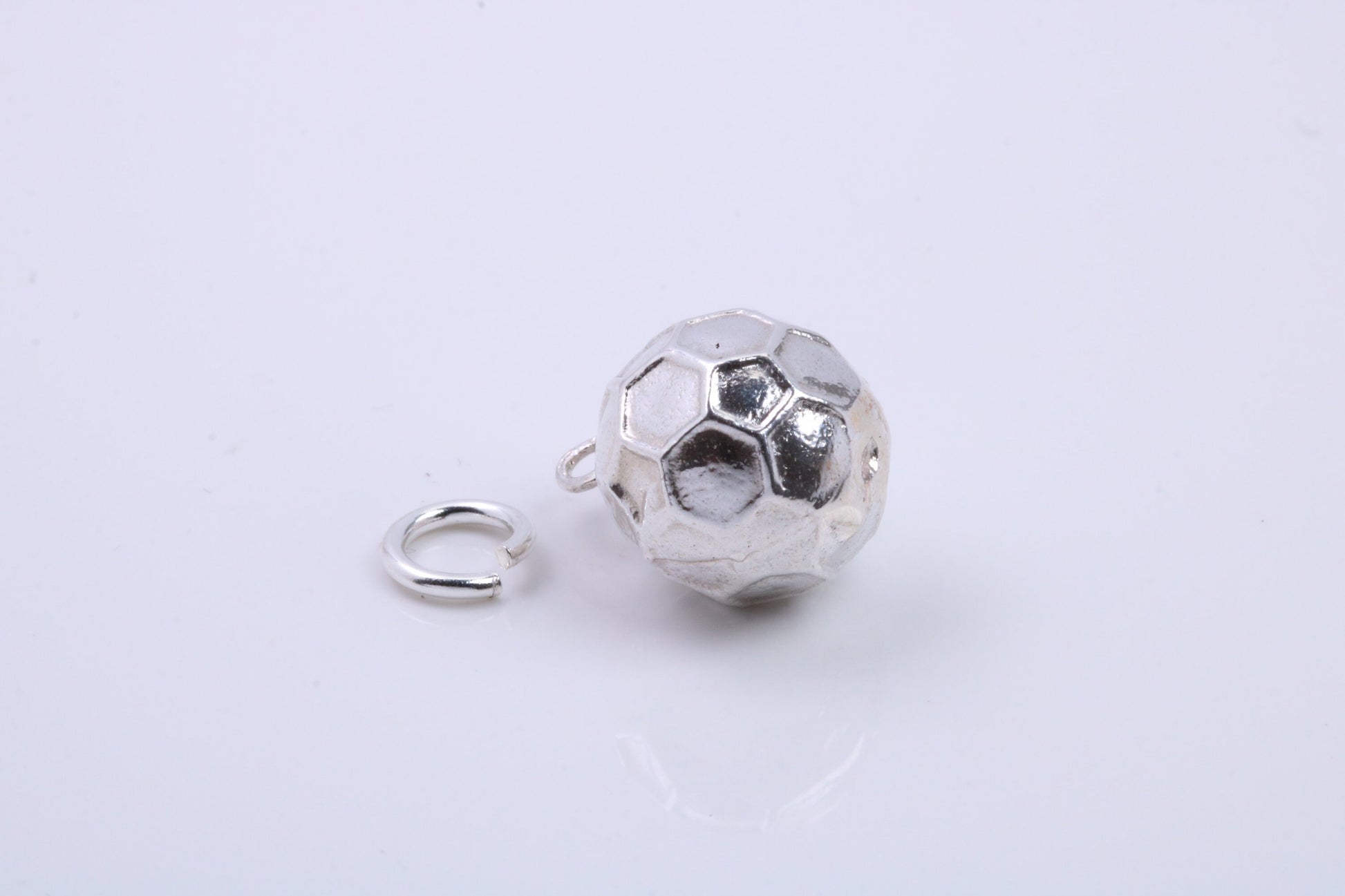 Foot Ball Charm, Traditional Charm, Made from Solid 925 Grade Sterling Silver, Complete with Attachment Link