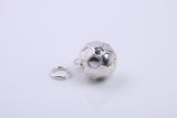 Foot Ball Charm, Traditional Charm, Made from Solid 925 Grade Sterling Silver, Complete with Attachment Link