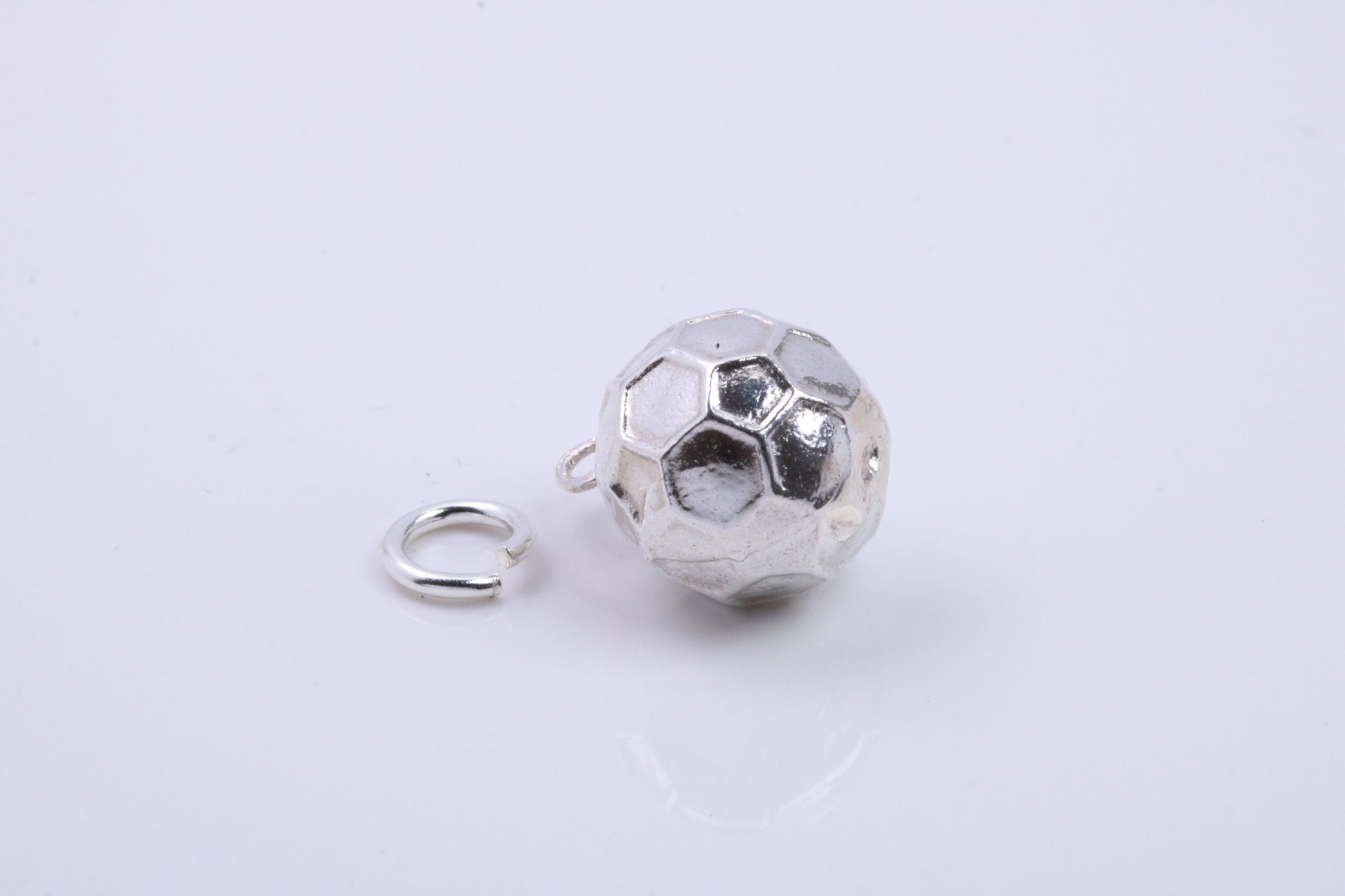 Foot Ball Charm, Traditional Charm, Made from Solid 925 Grade Sterling Silver, Complete with Attachment Link
