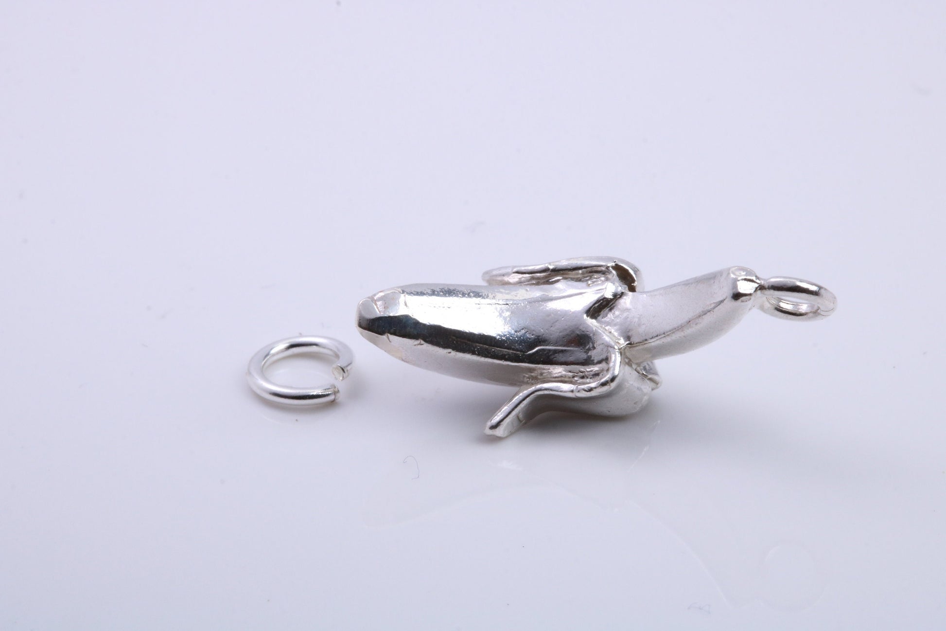Banana Charm, Traditional Charm, Made from Solid 925 Grade Sterling Silver, Complete with Attachment Link
