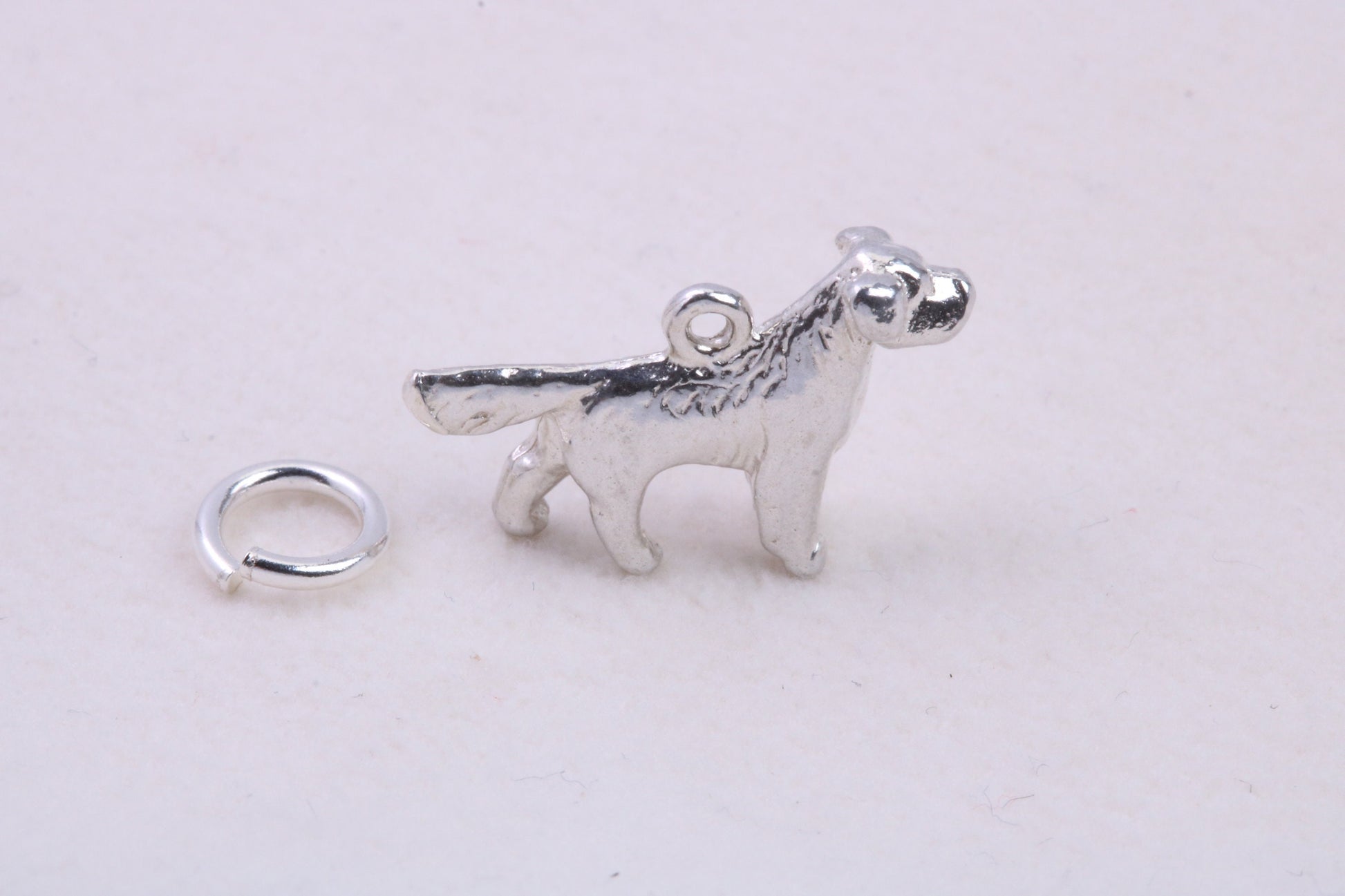 Pointer Dog Charm, Traditional Charm, Made from Solid 925 Grade Sterling Silver, Complete with Attachment Link