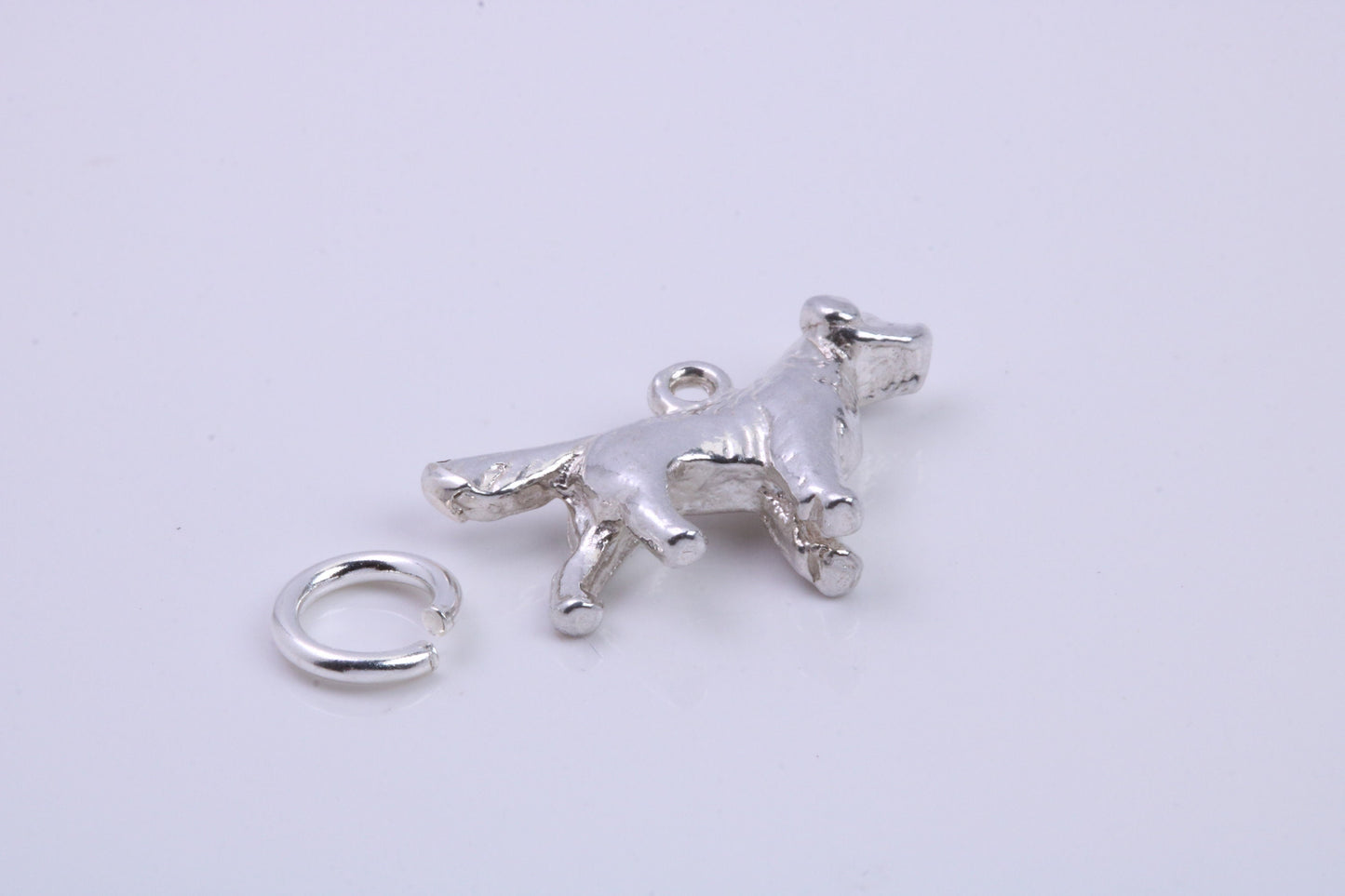 Pointer Dog Charm, Traditional Charm, Made from Solid 925 Grade Sterling Silver, Complete with Attachment Link