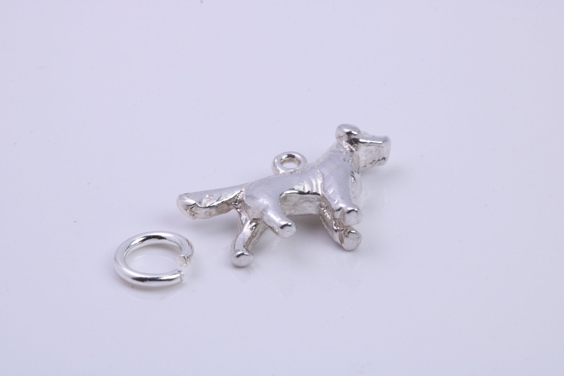Pointer Dog Charm, Traditional Charm, Made from Solid 925 Grade Sterling Silver, Complete with Attachment Link