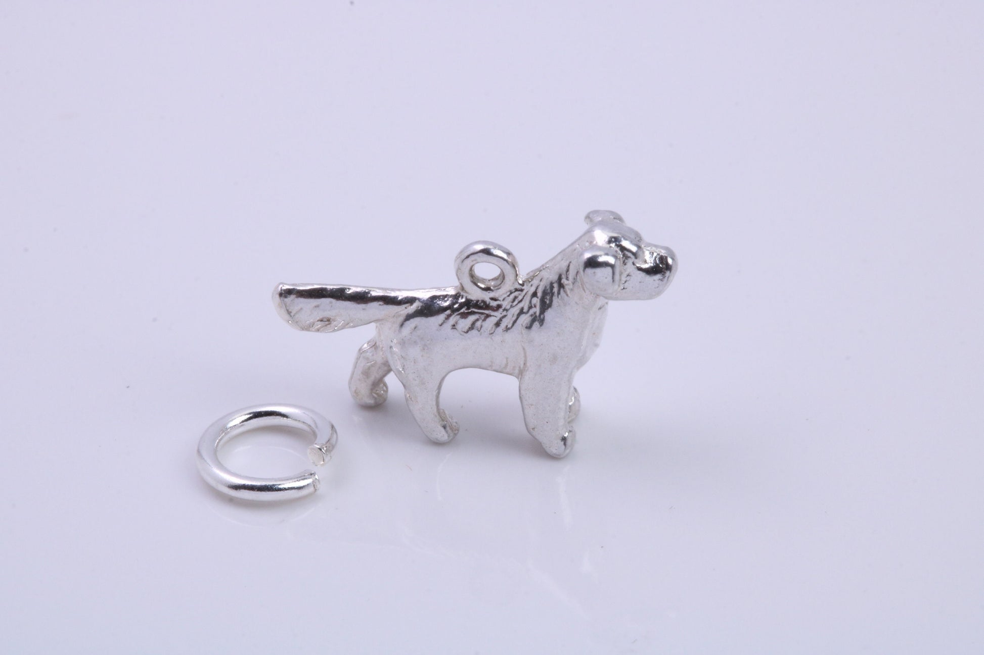 Pointer Dog Charm, Traditional Charm, Made from Solid 925 Grade Sterling Silver, Complete with Attachment Link