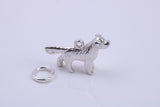 Pointer Dog Charm, Traditional Charm, Made from Solid 925 Grade Sterling Silver, Complete with Attachment Link