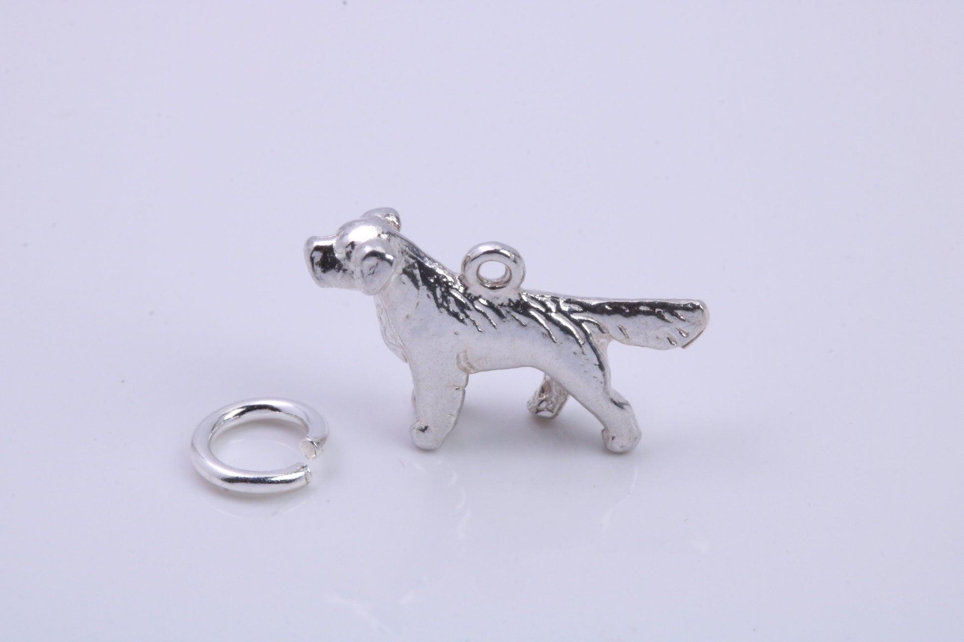 Pointer Dog Charm, Traditional Charm, Made from Solid 925 Grade Sterling Silver, Complete with Attachment Link