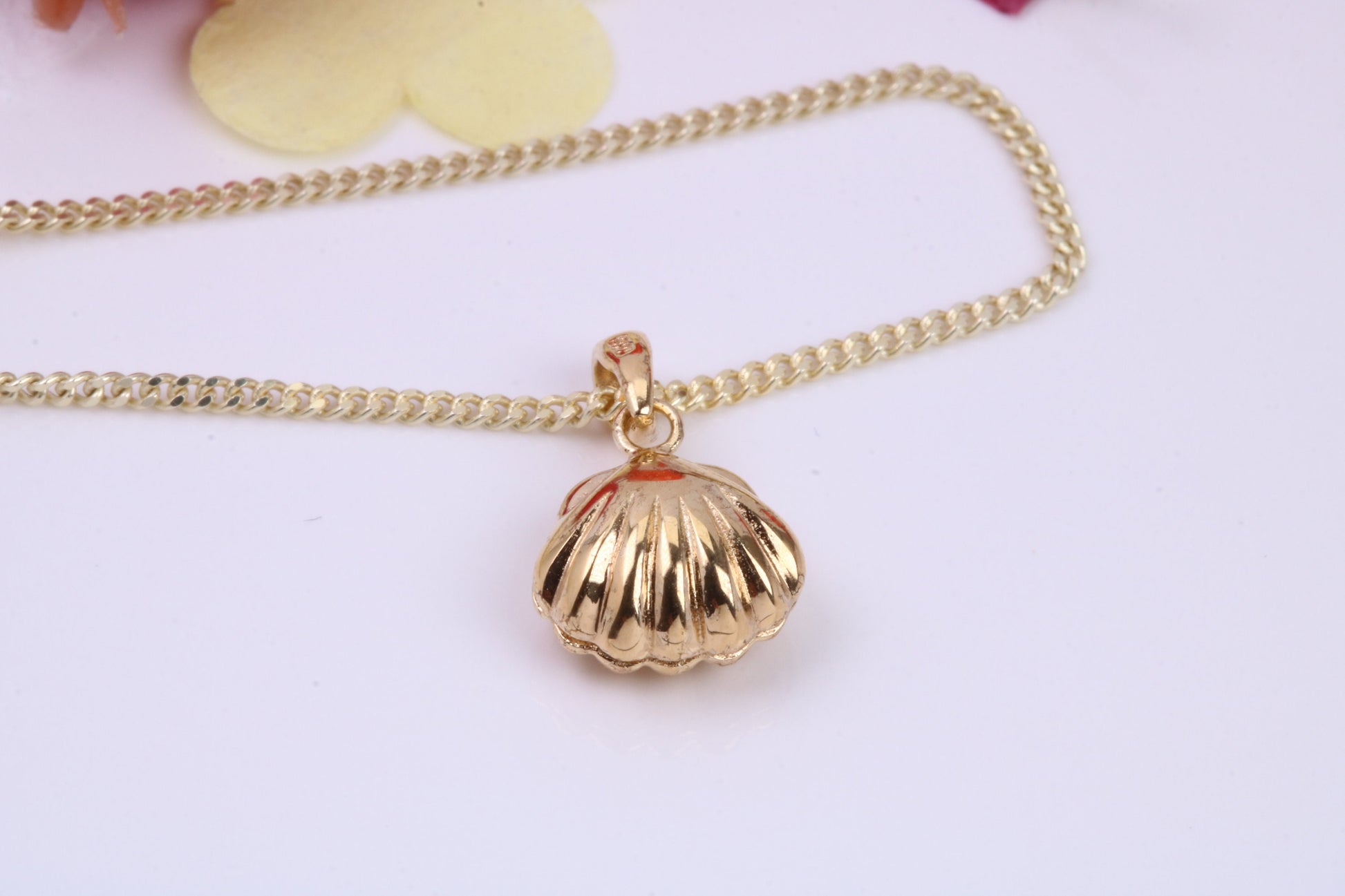 Shell Necklace, Made from solid Sterling Silver, 18ct Yellow Gold Plated