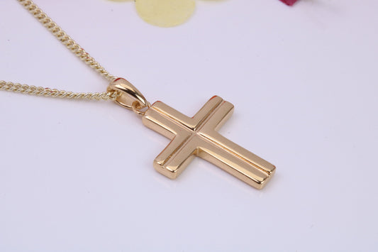 Cross Necklace, Made from solid Sterling Silver, 18ct Yellow Gold Plated