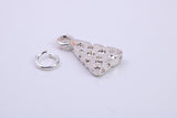 Wedge of Cheese Charm, Traditional Charm, Made from Solid 925 Grade Sterling Silver, Complete with Attachment Link