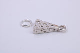 Wedge of Cheese Charm, Traditional Charm, Made from Solid 925 Grade Sterling Silver, Complete with Attachment Link