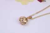 Shell Necklace set with Cubic Zirconia, Made from solid Sterling Silver, 18ct Yellow Gold Plated