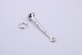 Flute Charm, Traditional Charm, Made from Solid 925 Grade Sterling Silver, Complete with Attachment Link