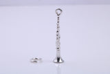 Flute Charm, Traditional Charm, Made from Solid 925 Grade Sterling Silver, Complete with Attachment Link