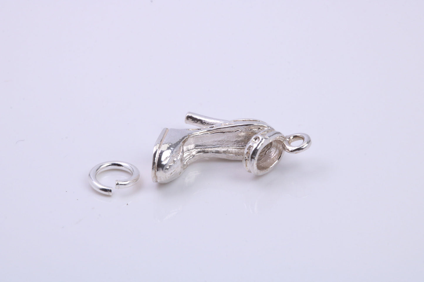 Stiletto Charm, Traditional Charm, Made from Solid 925 Grade Sterling Silver, Complete with Attachment Link