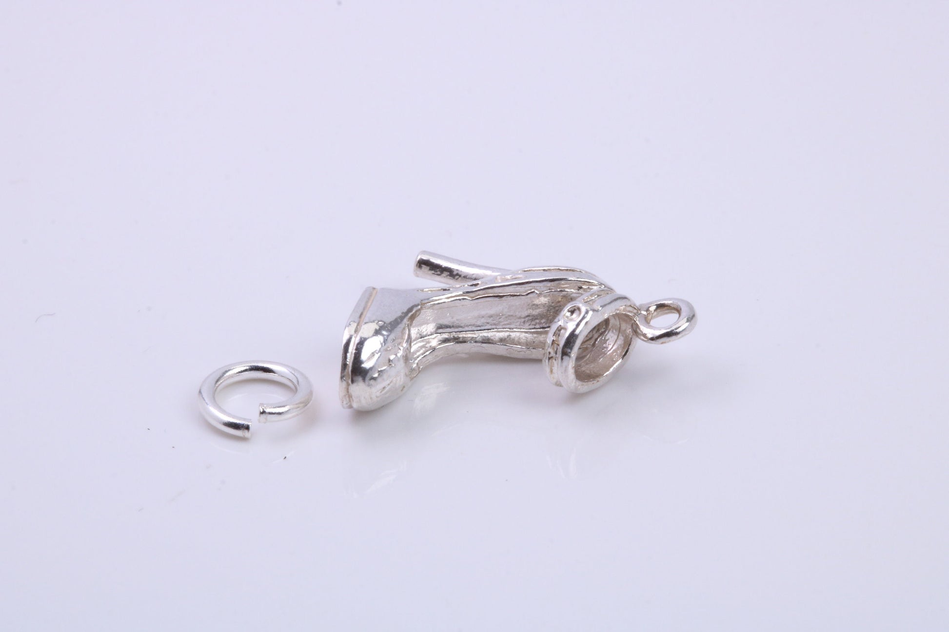 Stiletto Charm, Traditional Charm, Made from Solid 925 Grade Sterling Silver, Complete with Attachment Link