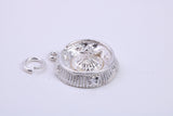 Roulette Wheel Charm, Traditional Charm, Made from Solid 925 Grade Sterling Silver, Complete with Attachment Link